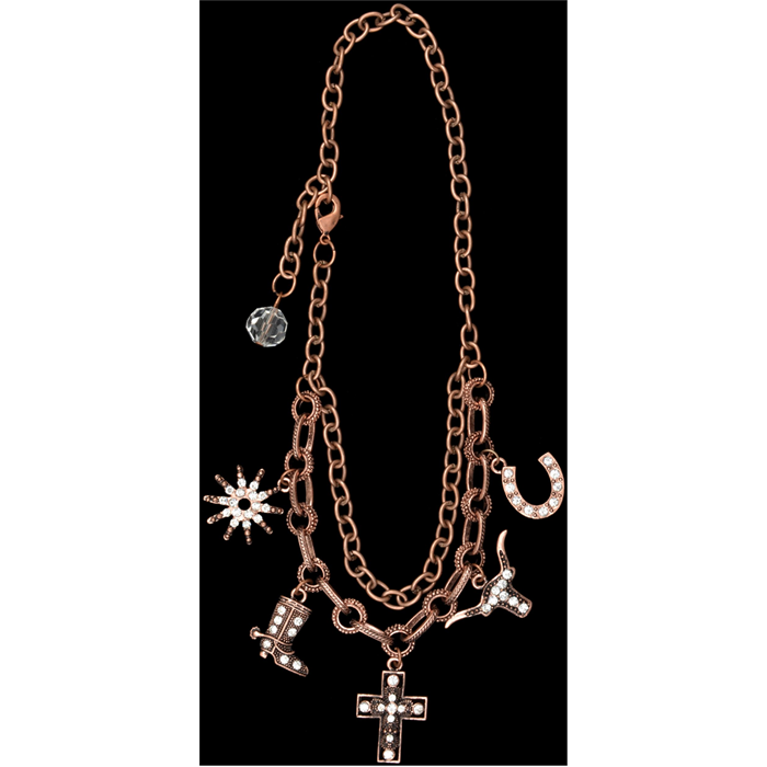 Silver Strike Western Charm Copper Boot Bracelet BJ070307 3D Belt